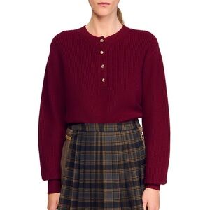 Sandro Rib Knit Tunisian Jumper Size Medium